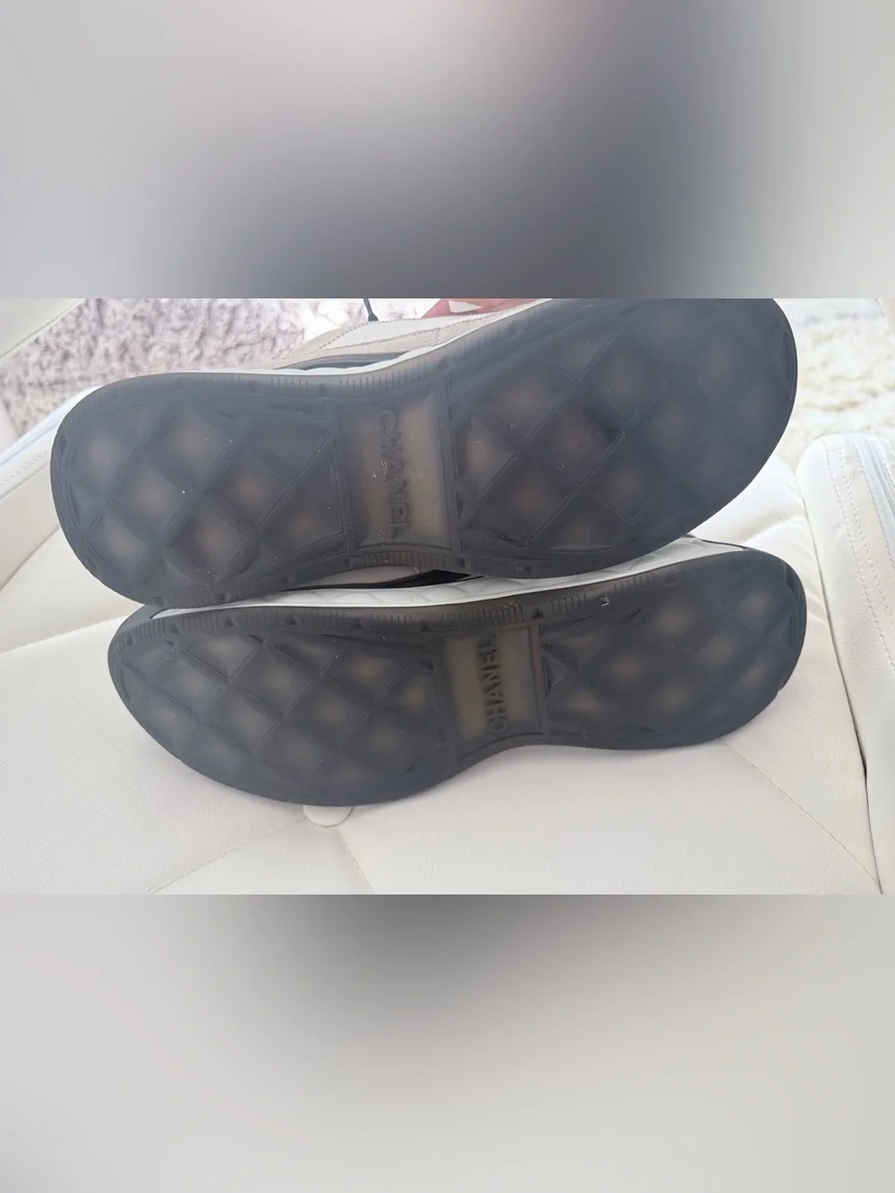 SOLD- Chanel Velvet Calfskin Mixed Fibers CC Sneakers- 41.5